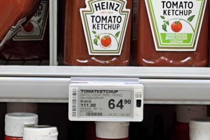 Supermarket shelves of packaged food